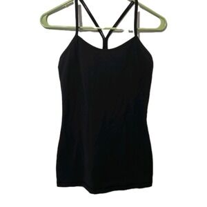 Lululemon Power Y Tank Top Built-In Bra Black Size 4